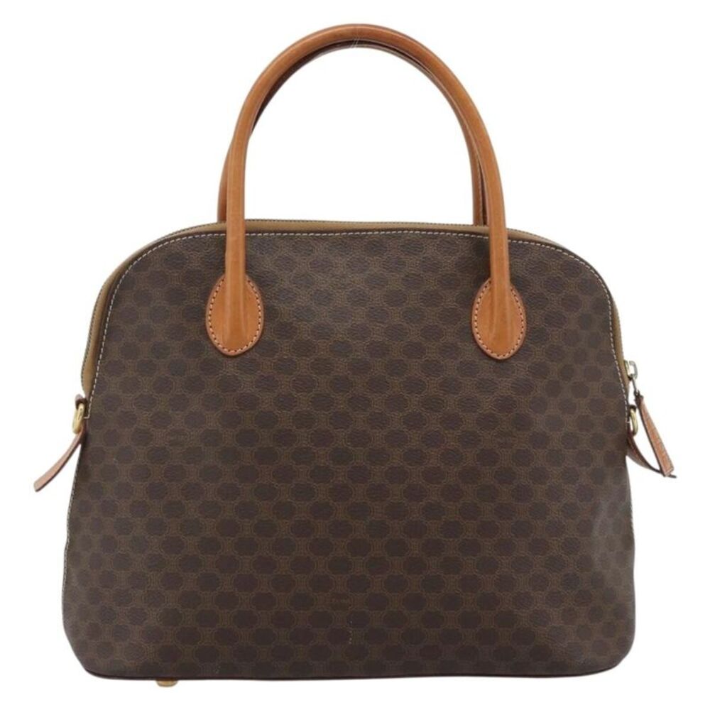 Celine Vintage Macadam Handbag Canvas Brown Canvas Handbag - Picture 2 of 16